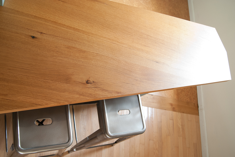Oak and steel shelving